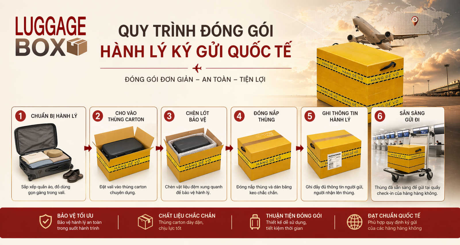 thùng giấy sân bay