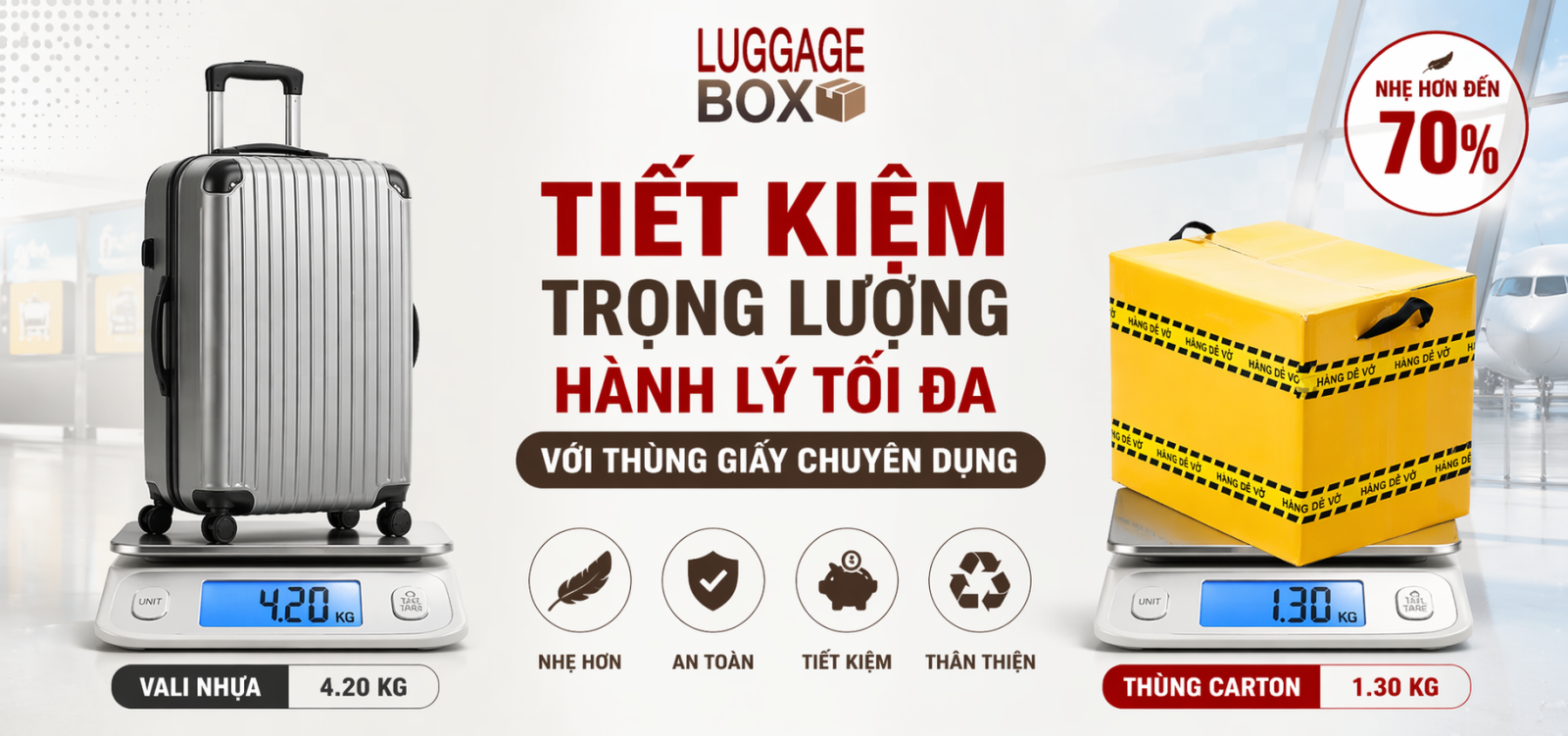 thùng giấy sân bay