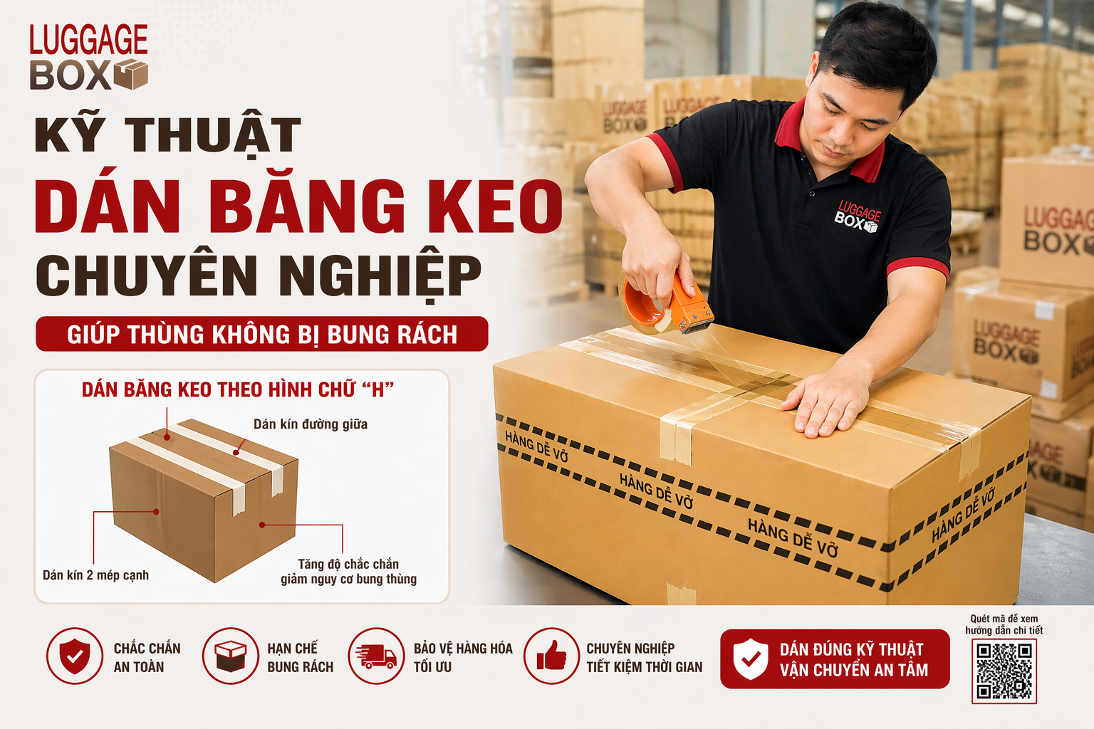 hướng dẫn cách dán thùng giấy sân bay